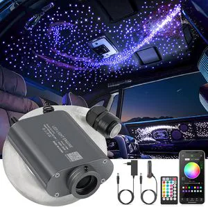 16W Starry Sky Fiber Optic Light for Car Home Fiber Optic 650pcs*0.75mm*3m Star Ceiling Lights Kit with App/remote Control Music