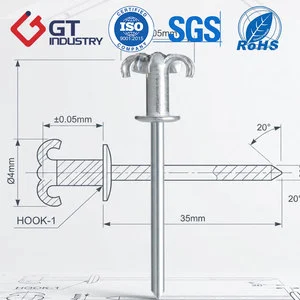 Latern Aluminum Steel Blind Rivets Head Solid Pop Rivets Open End ISO Galvanized Finish Heat Resistant 2.0mm Model 2.4-6.4