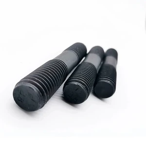 High Strength Double Head Carbon Steel Bolt Black Oxide Finish Heavy Duty Metric Studs for Heavy Industry General Industry