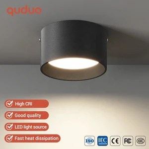 Bestseller Indoor Lighting Home Apartment Hotel Iron Black White 9W 12W 18W 24W Ceiling Surface Mounted LED Downlight