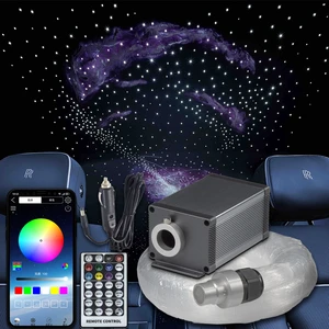 14W RGBW APP Control Fiber Optic Light Source LED Projector Starry Effect 450pcs 0.75 Strands Starlight Headliner Kit