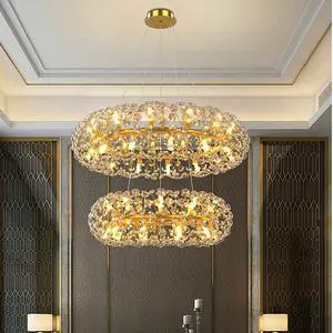 Modern Luxury LED Ceiling Lighting Crystal Chandelier Pendant Lamp Bedroom Living Room Decor