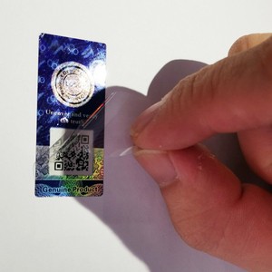 Custom Authenticity Anti-counterfeiting Waterproof Vinyl Laser Label Original QR Code Scratch off Embossed Hologram Sticker