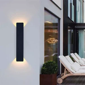 LED Outdoor Wall Night Light Black Modern Wall Sconce 3500K Waterproof Exterior Lighting Fixtures Motion Sensor Wall Mount Lamps