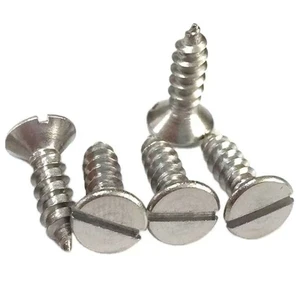Stainless Steel Metric Countersunk Slotted Self-Tapping Screws DIN7972 Flat Head Wood Grade A2-70 Plain Finish