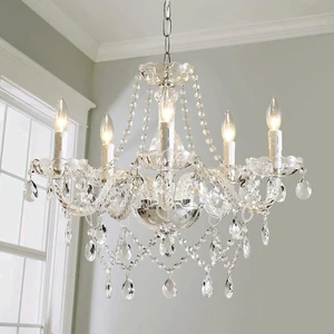 Nordic Modern Luxury Elegant K9 Crystal Hanging Lamp Ceiling Light LED Chandeliers Pendant Lights For Living Room Dining