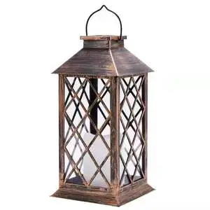 High Quality Retro Candle Lantern LED Hollowed Out Lantern Outdoor Garden Festival Decoration