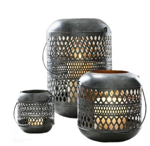 Antique Handmade Heat Resistant Durable Eco-Friendly Portable Glass Lantern Wedding Christmas Centerpiece Home Decoration Floor