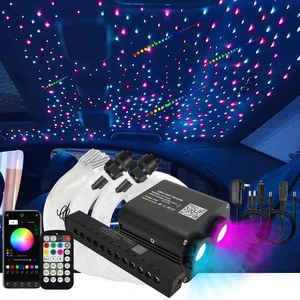 20W 1100pc Dual Port RGB LED Starry Sky Star for Universal Car Starlight Remote APP Music Control Auto Fiber Optic Ambient Light