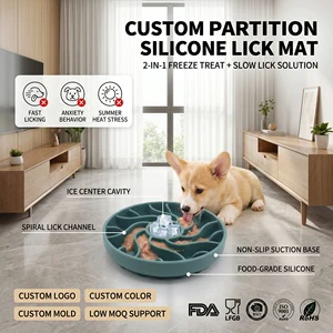 Slow Eating Dog Bowl Silicone Suction Cup Non Slip BPA Free Pet Lick Mat For Digestion Health Anxiety Relief Cats
