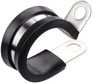 Pipeline Holder Strap Clips Rubber Cushioned Insulated Clamp 1/2 Inch Stainless Steel Cable Clamp for Tube Pipe or Wire Cord