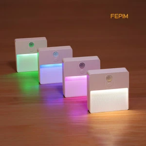 Modern Rechargeable LED Night Lights 16 Colors Ambient Corridor Stair Lamp With Motion Sensor Bedside Foot Lamp For Bedroom