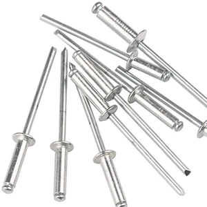 Manufacturer's Large Flange Blind Pop Rivet With Groove Open End Type Dome Head Aluminium Steel Plain Open End Type Dome Head