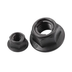 Hex Flange Lock Nuts, 304 Stainless Steel 18/8 Nylon Insert Lock Nuts, Toothed Type, DIN6926