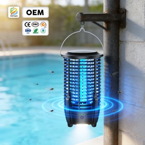 2026 High Efficiency Electric Shock LED Bottom Lighting Plug-in Outdoor Garden Bug Zapper Electric Mosquito Killer Lamp