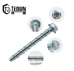 Hot Carbon Steel Stainless Steel Self Tapping Concrete Screws Anchors Bolts Hexagonal Head for Projects