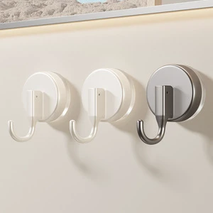 Minimalist Kitchen Suction Cup Hook No-Drill Reusable for Hanging Towels Coats & Keys Gray