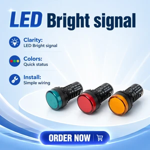 22mm Durable Plastic AC/DC 220V/110V IP45 Waterproof LED Indicator Light with Screw Terminal signal Light