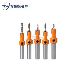 Woodworking Step Drill Countersink Router Bit Wood Countersink Drill Bit with 8mm 10mm Shank