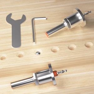 5pcs Set of 10mm Countersink Drill with Limiter Alloy Head Cone Drill Woodworking Step Screw Installation Woodworking Hole Drill