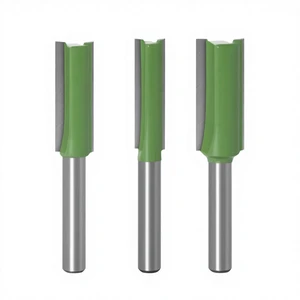 Single Double Blade Power Coated Tungsten Carbide 6mm Shank Straight Slotting Cutter 1/4 Woodworking End Mill HRC45 Milling OEM