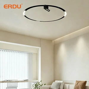 Circular Magnetic Track Rail Spotlight 48V CRI90 COB LED 12W 16W Aluminum Body Matt Black Indoor Office