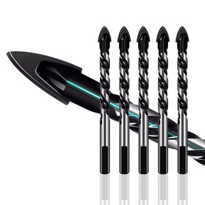 10pcs Multi-Material Drill Bit with Three-Flat Shank Carbide Tip Inch Size Tile Drill Bits for Glass Porcelain Well Drilling