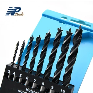 Naipu Brad Point Wood Drill Bit Set 3-10 mm Assorted Sizes 1/16 to 1/2 Inch for Precision Wood Drilling Woodworking Tools