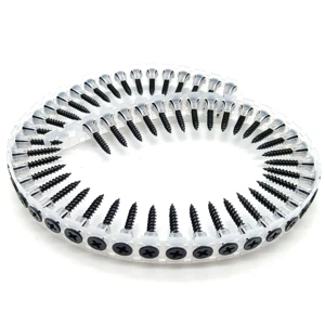 Gypsum Board Plasterboard Screw C1022 Plastic Strip Collated Self Tapping Screw Black Phosphated Collated Drywall Screws