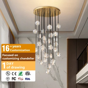 New Designs Luxury Crystal Pendant Light Hotel Chandelier Light For High Ceilings Decorative