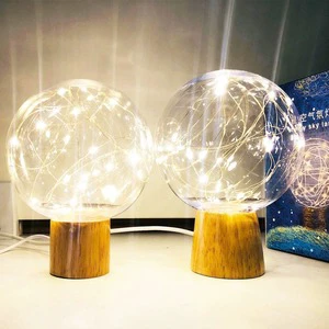 LED Star Night Light USB Powered Moon Globe 3D Crystal Ball Unique Design Bedroom Bedside Lamp for Girlfriend Romantic Gift