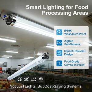 IP65 Waterproof LED Triproof Light with Shatterproof PC Cover for Cold Storage and Food Factory Industrial Lighting Bulk