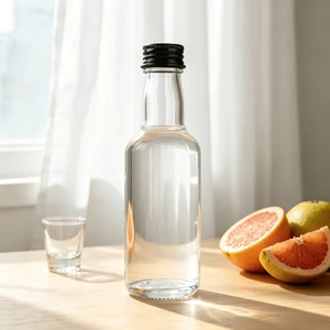 Hot Sale 50ml Miniature Clear Empty Alcohol Drink Shot Bottles with Screw Aluminum Cap for Liquor Wine Whiskey Limoncello Spirit
