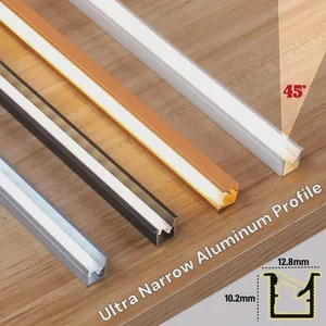 10x10mm Ultra Narrow LED Aluminum Profile Oblique Beam Hidden Channel PC Diffuser Recessed Kitchen Cabinet Shelf Bar Strip Light