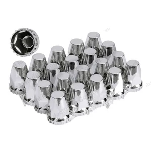 ABS Chrome Plastic 33mm Thread-on Standard Lug Nut Covers for Semi Trucks Pack of 20
