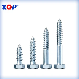 DIN571 Hex Coach Screws Blue White Zinc Plated Carbon Steel Outdoor Decking Construction Projects Hex Coach Screws