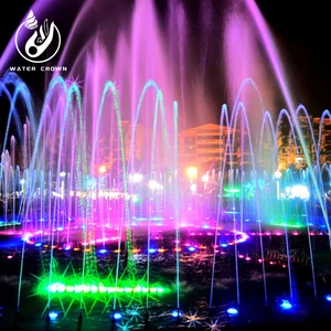 Modern Simple LED Lighting Music Fountain Stainless Steel Crown Free Design with Direct Music Linkage Factory Direct
