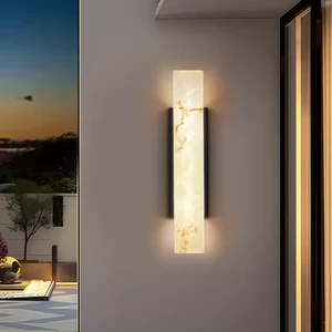 Hotel Design Corridor Cross-Border 50/60/80cm Villa Door Decoration Elegant Courtyard Square Outdoor Simple LED Marble Wall Lamp