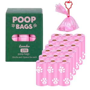 Hot Selling Biodegradable Eco-friendly Plastic Custom Logo Printed Dog Poop Bags Leakproof Scented Cut Style Moderate Odor