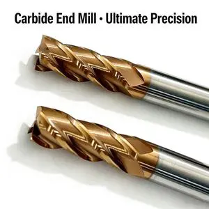 HRC 60 D1-4 Carbide TiAISiN Coating CNC Milling Cutter 4 Flutes Climb Milling OEM/ODM [Customizable]