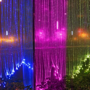LED Fiber Optic Rain Cloud Waterfall Curtain Light Lighting Fiber Optic