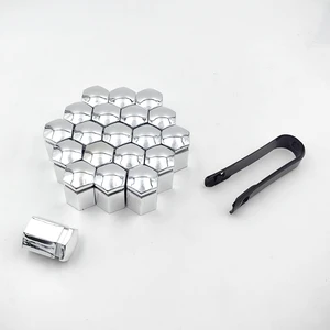 New 17mm Chrome Surface Universal Fit Auto Part Extended Wheel Nut Cover with Plastic Tool for Retrofit/Upgrade Model C-001
