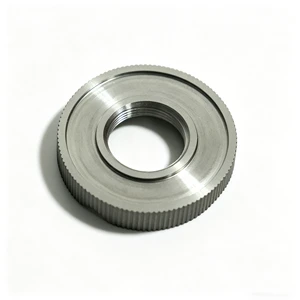 High Precision Custom Knurled Stainless Steel Lock Nut CNC Turned Internal Thread Round Nut for Industrial