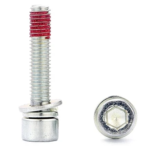 Nylon Patch Screw Hot Selling Hexagon Socket Thread Allen Head Bolt Thread Locker Screw With Pink Patch