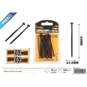 Black 3.8x64 mm Screw for Plasterboards-Hardware and Accessories