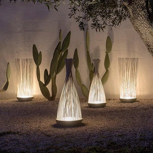Outdoor IP65 Waterproof Lawn LED Ambient Light Park Dynamic Water Pattern Fiber Optic Reed Light Villa Garden Terrace Floor Lamp