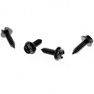 Good Quality #14x3/4'' Slotted Hex Washer Head Self-tapping Screw Black E-coat License Plate Screws