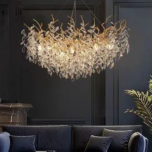 Luxurious Crystal Branch Lamp, New French Living Room , American , Italian Light Luxury Bedroom and Chandelier