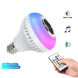 12W RGB Colorful LANYA Remote Control Smart Led Music Speaker Bulb Music Player Lamp for Atmosphere Holiday Party Event Gift