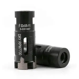 PMS Brazed Core Center Drill 32mm Diamond Granite Fast Drilling Dry with 5/8-11 Thread